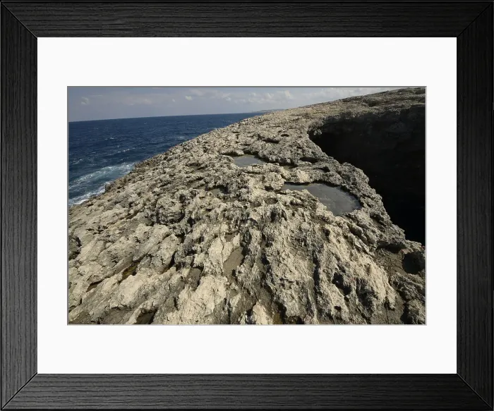 Framed Print : Rocky coast in Bugibba, Malta, Mediterranean, Europe Framed Print : Rocky coast in Bugibba, Malta, Mediterranean, Europe
