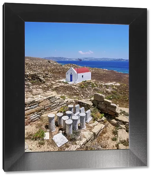 Chapel at Stadium Quarter, Delos Archaeological Site, UNESCO World Heritage Site, Delos Island, Cyclades, Greek Islands, Greece, Europe