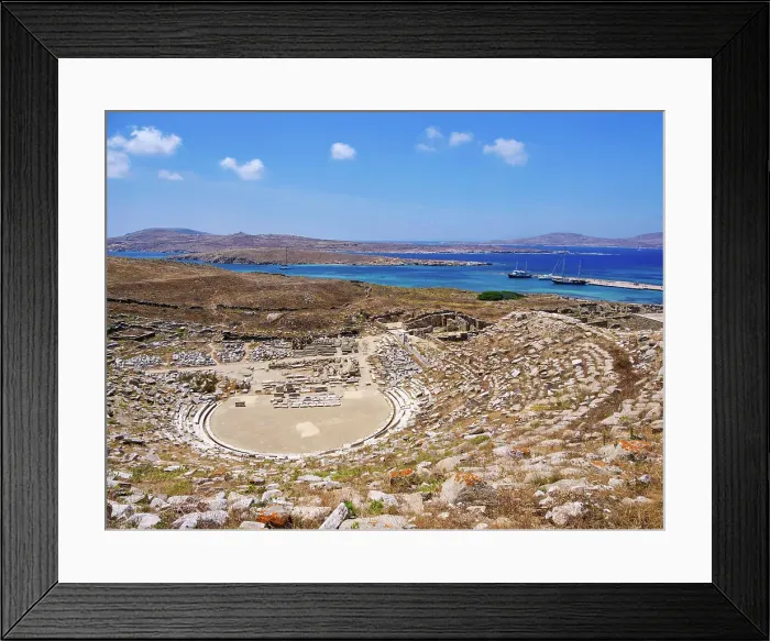 Framed Print : Ancient Theatre, Delos Archaeological Site, UNESCO World Heritage Site, Delos Island, Cyclades, Greek Islands, Greece, Europe Framed Print : Ancient Theatre, Delos Archaeological Site, UNESCO World Heritage Site, Delos Island, Cyclades, Greek Islands, Greece, Europe