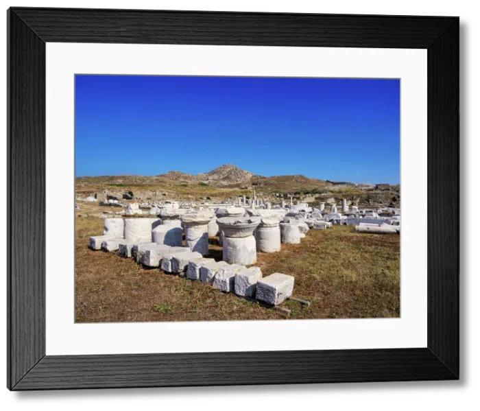 Framed Print : View towards the Mount Kynthos, Delos Archaeological Site, UNESCO World Heritage Site, Delos Island, Cyclades, Greek Islands, Greece, Europe Framed Print : View towards the Mount Kynthos, Delos Archaeological Site, UNESCO World Heritage Site, Delos Island, Cyclades, Greek Islands, Greece, Europe