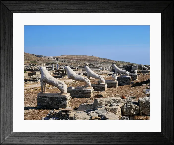 Framed Print : The Terrace of the Lions, Delos Archaeological Site, UNESCO World Heritage Site, Delos Island, Cyclades, Greek Islands, Greece, Europe Framed Print : The Terrace of the Lions, Delos Archaeological Site, UNESCO World Heritage Site, Delos Island, Cyclades, Greek Islands, Greece, Europe