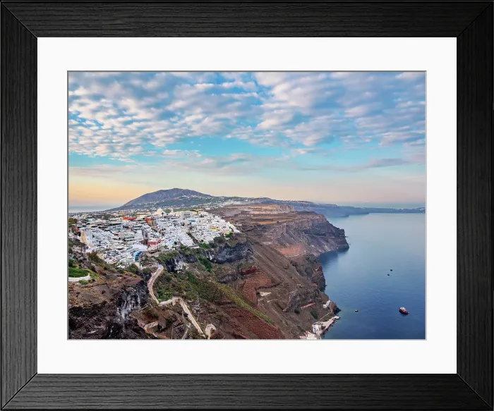 Framed Print : Cityscape of Fira at sunrise, Santorini (Thira) Island, Cyclades, Greek Islands, Greece, Europe Framed Print : Cityscape of Fira at sunrise, Santorini (Thira) Island, Cyclades, Greek Islands, Greece, Europe