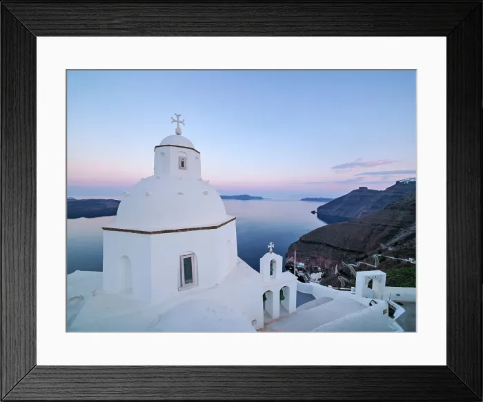 Framed Print : Church of Agios Minas at dawn, Fira, Santorini (Thira) Island, Cyclades, Greek Islands, Greece, Europe Framed Print : Church of Agios Minas at dawn, Fira, Santorini (Thira) Island, Cyclades, Greek Islands, Greece, Europe