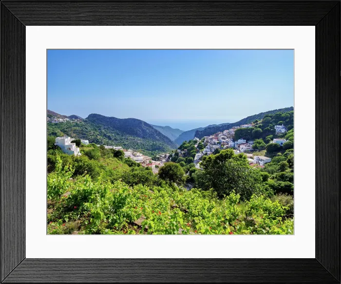 Framed Print : Vineyard and Koronos Village, elevated view, Naxos Island, Cyclades, Greek Islands, Greece, Europe Framed Print : Vineyard and Koronos Village, elevated view, Naxos Island, Cyclades, Greek Islands, Greece, Europe