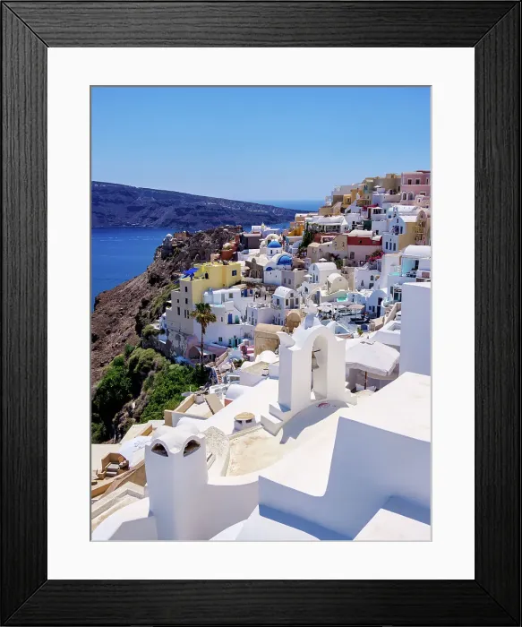 Framed Print : View towards the castle, Oia Village, Santorini (Thira) Island, Cyclades, Greek Islands, Greece, Europe Framed Print : View towards the castle, Oia Village, Santorini (Thira) Island, Cyclades, Greek Islands, Greece, Europe