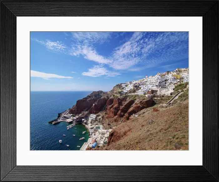Framed Print : Ammoudi Bay and Oia Village, Santorini (Thira) Island, Cyclades, Greek Islands, Greece, Europe Framed Print : Ammoudi Bay and Oia Village, Santorini (Thira) Island, Cyclades, Greek Islands, Greece, Europe