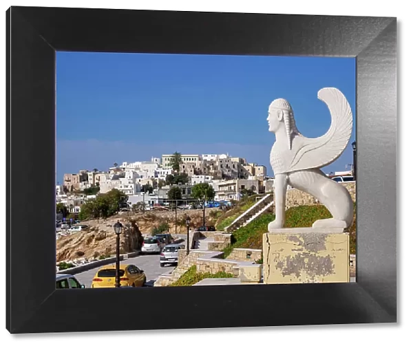 Sphinx of the Naxians at Chora, Naxos City, Naxos Island, Cyclades, Greek Islands, Greece, Europe