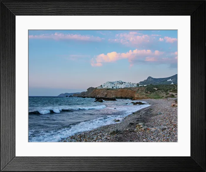 Framed Print : Grotta Beach at dusk, Chora, Naxos City, Naxos Island, Cyclades, Greek Islands, Greece, Europe Framed Print : Grotta Beach at dusk, Chora, Naxos City, Naxos Island, Cyclades, Greek Islands, Greece, Europe