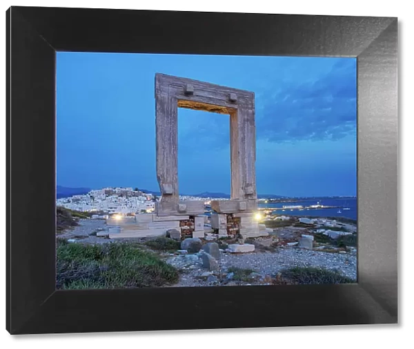 Temple of Apollo at dusk, Chora, Naxos City, Naxos Island, Cyclades, Greek Islands, Greece, Europe