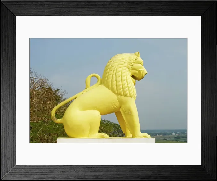 Framed Print : One of four guardian lions, Dhauligiri Shanti Stupa (Dhauli Peace Pagoda), completed in 1972 with the collaboration of Nippon Buddha Sangha, atop Dhauli Hills on site of ancient temple, Bhubaneswar, Odisha, India, Asia Framed Print : One of four guardian lions, Dhauligiri Shanti Stupa (Dhauli Peace Pagoda), completed in 1972 with the collaboration of Nippon Buddha Sangha, atop Dhauli Hills on site of ancient temple, Bhubaneswar, Odisha, India, Asia