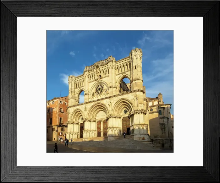 Framed Print : Frontage of Gothic cathedral church building, Cuenca, Castille La Mancha, Spain, Europe Framed Print : Frontage of Gothic cathedral church building, Cuenca, Castille La Mancha, Spain, Europe