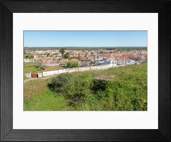 Framed Print : View over village of traditional Portuguese whitewashed cottage houses, Mourao, Alentejo Central, Evora district, Portugal, southern Europe Framed Print : View over village of traditional Portuguese whitewashed cottage houses, Mourao, Alentejo Central, Evora district, Portugal, southern Europe
