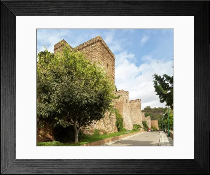 Framed Print : Historic walled defences to Moorish citadel fortress palace of the Alcazaba, Malaga, Andalusia, Spain, Europe Framed Print : Historic walled defences to Moorish citadel fortress palace of the Alcazaba, Malaga, Andalusia, Spain, Europe