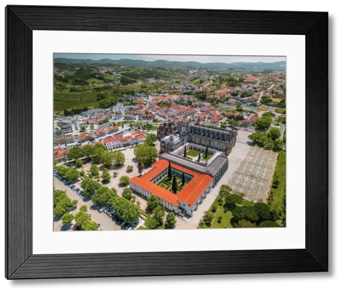 Framed Print : Aerial of the Monastery of the Dominicans of Batalha, built to commemorate the Portuguese victory over the Castilians at the battle of Aljubarrota in 1385, UNESCO World Heritage Site, Batalha, Centro, Portugal, Europe Framed Print : Aerial of the Monastery of the Dominicans of Batalha, built to commemorate the Portuguese victory over the Castilians at the battle of Aljubarrota in 1385, UNESCO World Heritage Site, Batalha, Centro, Portugal, Europe