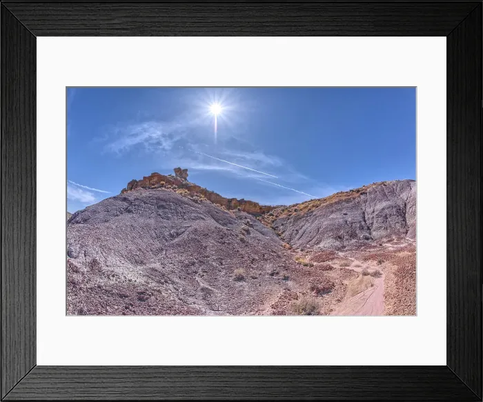 Framed Print : View from below a ridge that overlooks the Jim Camp Wash on the south end of Petrified Forest National Park, Arizona, United States of America, North America Framed Print : View from below a ridge that overlooks the Jim Camp Wash on the south end of Petrified Forest National Park, Arizona, United States of America, North America