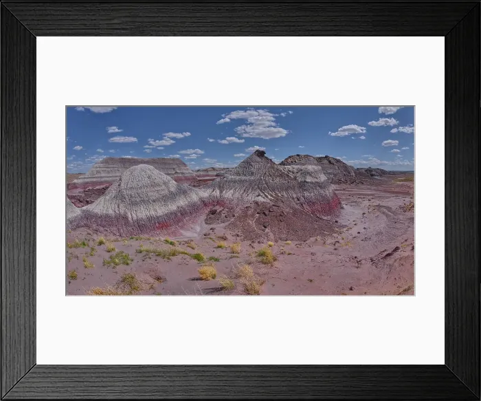 Framed Print : The Little Teepees on the north side of Haystack Mesa in Petrified Forest National Park, Arizona, United States of America, North America