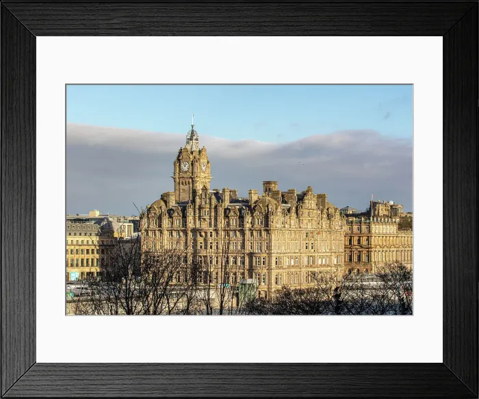 Framed Print : Historic architecture with a clock tower, under a clear blue sky, Edingburgh, Scotland, United Kingdom, Europe Framed Print : Historic architecture with a clock tower, under a clear blue sky, Edingburgh, Scotland, United Kingdom, Europe