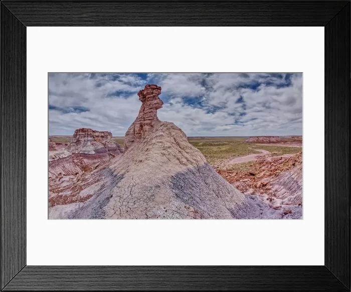 Framed Print : A hoodoo spire shaped like a Horse Head, in the valley below Blue Mesa of Petrified Forest National Park, Arizona, United States of America, North America Framed Print : A hoodoo spire shaped like a Horse Head, in the valley below Blue Mesa of Petrified Forest National Park, Arizona, United States of America, North America