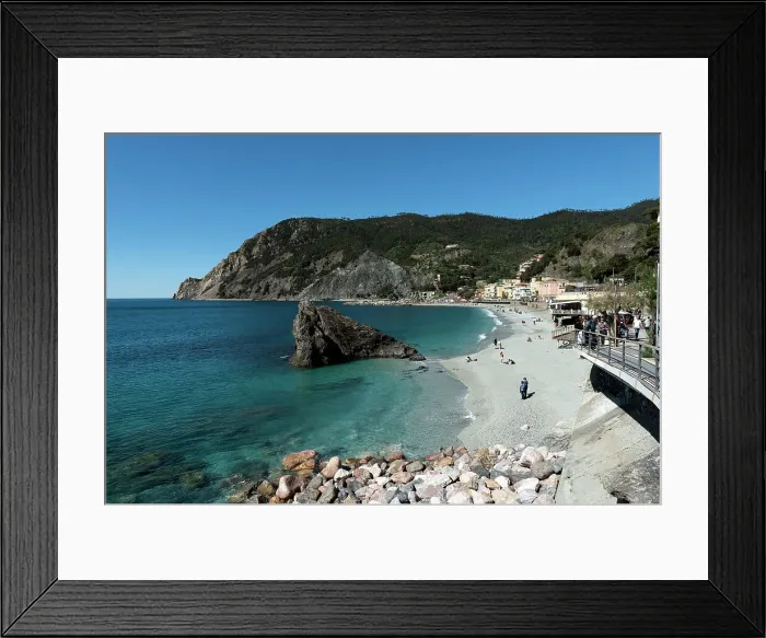 Framed Print : A view of the beach at Monterosso al Mare, a town on the Cinque Terre, UNESCO World Heritage Site, Liguria, Italy, Europe