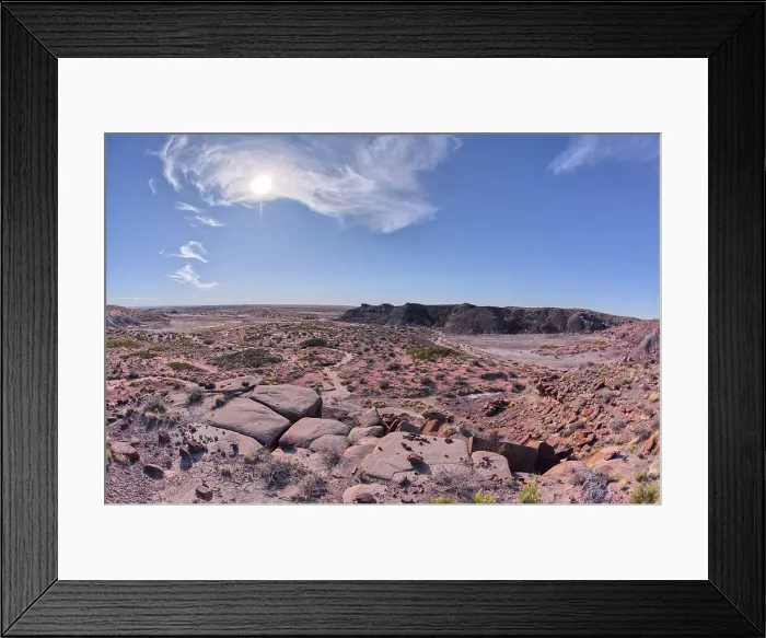 Framed Print : View of Crystal Mesa west of Hamilili Point in Petrified Forest National Park, Arizona, United States of America, North America Framed Print : View of Crystal Mesa west of Hamilili Point in Petrified Forest National Park, Arizona, United States of America, North America