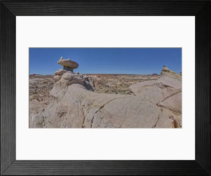 Framed Print : Mushroom shaped sandstone spire on an eroded ridge west of Hamilili Point in Petrified Forest National Park, Arizona, United States of America, North America Framed Print : Mushroom shaped sandstone spire on an eroded ridge west of Hamilili Point in Petrified Forest National Park, Arizona, United States of America, North America