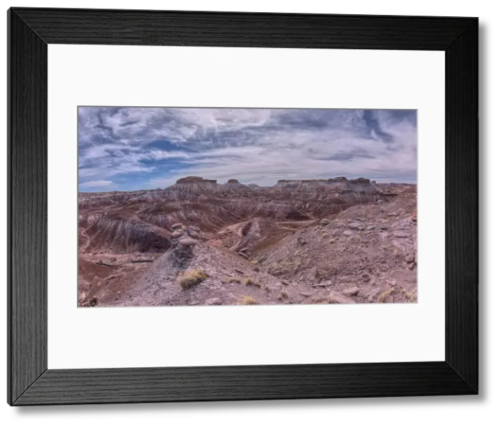 Framed Print : A purple canyon with a dry creek in between hills of bentonite in Petrified Forest National Park, Arizona, United States of America, North America Framed Print : A purple canyon with a dry creek in between hills of bentonite in Petrified Forest National Park, Arizona, United States of America, North America
