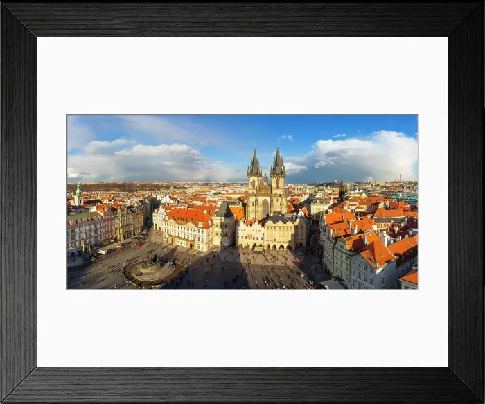 Framed Print : Elevated view of the Church of Our Lady Before Tyn on Old Town Square, UNESCO World Heritage Site, Old Town, Prague, Czechia, Europe Framed Print : Elevated view of the Church of Our Lady Before Tyn on Old Town Square, UNESCO World Heritage Site, Old Town, Prague, Czechia, Europe