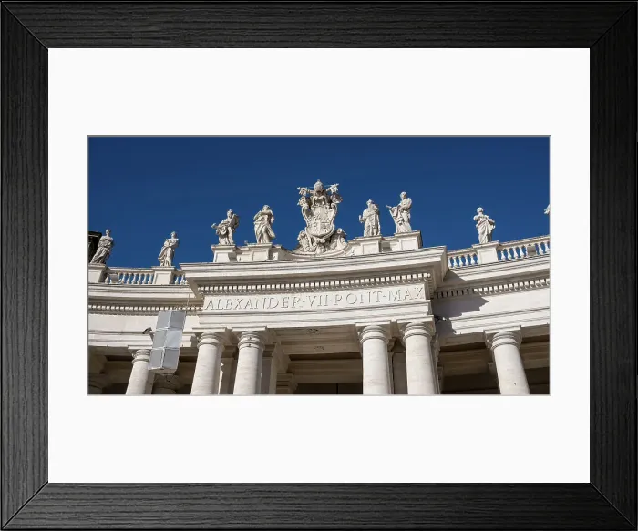 Framed Print : Detail of Doric colonnades in St. Peter's Square framing the entrance to St. Peter's Basilica, Vatican City, the papal enclave in Rome, UNESCO World Heritage Site, Rome, Lazio, Italy, Europe Framed Print : Detail of Doric colonnades in St. Peter's Square framing the entrance to St. Peter's Basilica, Vatican City, the papal enclave in Rome, UNESCO World Heritage Site, Rome, Lazio, Italy, Europe