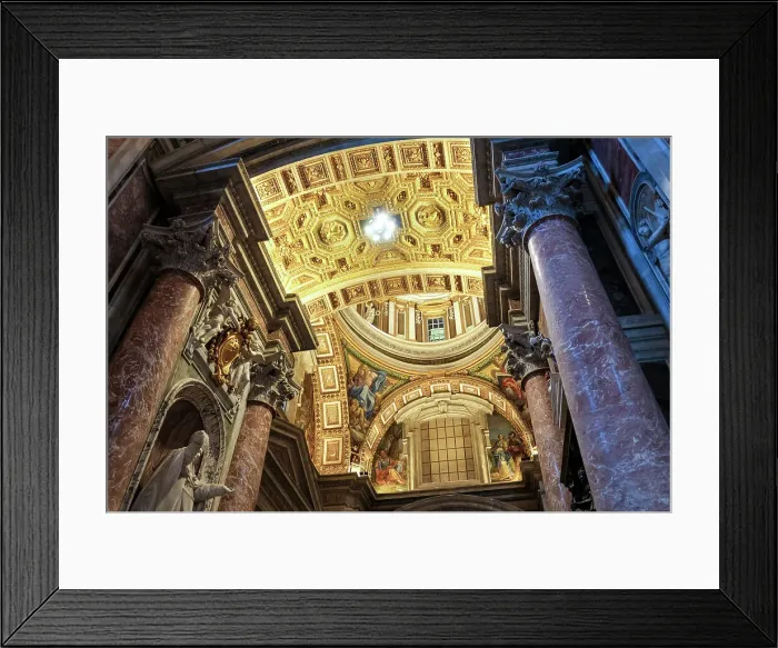 Framed Print : Architectural detail of the ceiling of Saint Peter's Basilica in Vatican City, the papal enclave in Rome, UNESCO World Heritage Site, Rome, Lazio, Italy, Europe Framed Print : Architectural detail of the ceiling of Saint Peter's Basilica in Vatican City, the papal enclave in Rome, UNESCO World Heritage Site, Rome, Lazio, Italy, Europe