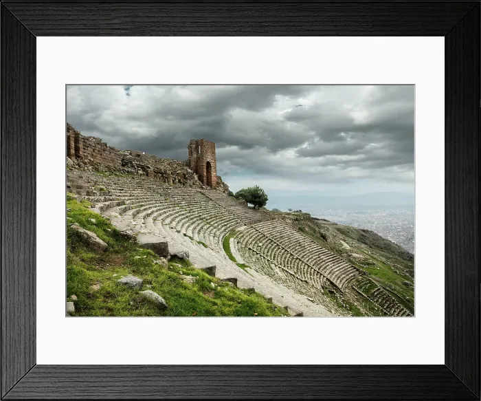 Framed Print : View with the Amphitheater in the ancient city of Pergamon, UNESCO World Heritage Site, Turkey, Asia Minor, Asia Framed Print : View with the Amphitheater in the ancient city of Pergamon, UNESCO World Heritage Site, Turkey, Asia Minor, Asia
