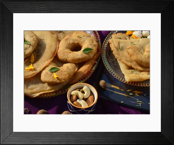 Framed Print : Bhalla babru, malpua, traditional snack dishes, sweet item in festivals and marriages, Mandi, Himachal Pradesh, India, Asia Framed Print : Bhalla babru, malpua, traditional snack dishes, sweet item in festivals and marriages, Mandi, Himachal Pradesh, India, Asia