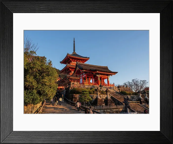 Framed Print : Kiyomizu Temple (Kiyomizu-dera) in the evening sunset and autumnal scenery with vibrant colours, UNESCO World Heritage Site, Kyoto, Honshu, Japan, Asia Framed Print : Kiyomizu Temple (Kiyomizu-dera) in the evening sunset and autumnal scenery with vibrant colours, UNESCO World Heritage Site, Kyoto, Honshu, Japan, Asia