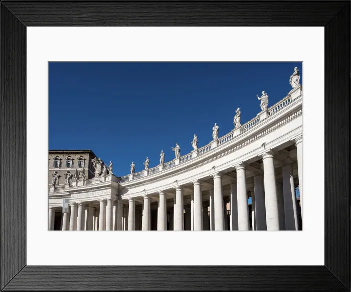 Framed Print : Detail of Doric colonnades in St. Peter's Square framing the entrance to St. Peter's Basilica, Vatican City, the papal enclave in Rome, UNESCO World Heritage Site, Rome, Lazio, Italy, Europe Framed Print : Detail of Doric colonnades in St. Peter's Square framing the entrance to St. Peter's Basilica, Vatican City, the papal enclave in Rome, UNESCO World Heritage Site, Rome, Lazio, Italy, Europe
