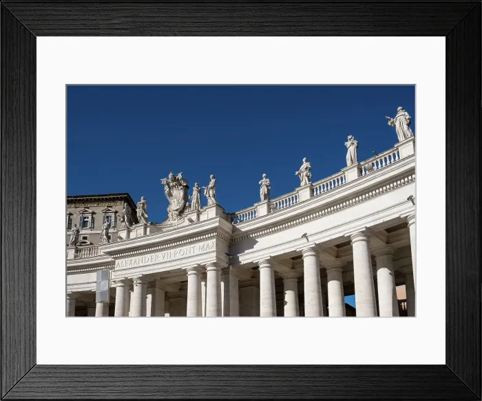 Framed Print : Detail of Doric colonnades in St. Peter's Square framing the entrance to St. Peter's Basilica, Vatican City, the papal enclave in Rome, UNESCO World Heritage Site, Rome, Lazio, Italy, Europe Framed Print : Detail of Doric colonnades in St. Peter's Square framing the entrance to St. Peter's Basilica, Vatican City, the papal enclave in Rome, UNESCO World Heritage Site, Rome, Lazio, Italy, Europe