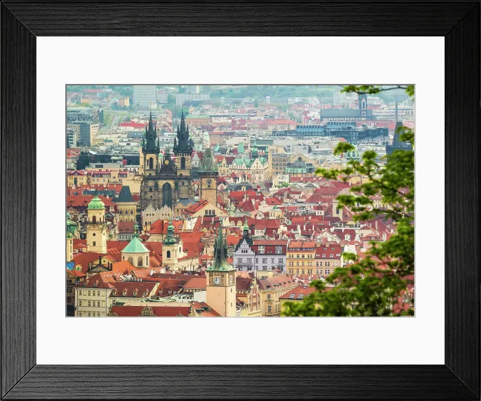 Framed Print : Elevated view of Old Town as seen from Petrin Hill, UNESCO World Heritage Site, Prague, Czechia, Europe Framed Print : Elevated view of Old Town as seen from Petrin Hill, UNESCO World Heritage Site, Prague, Czechia, Europe