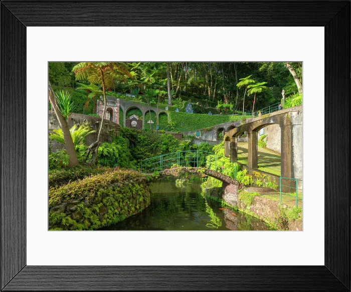 Framed Print : Footbridge at Monte Palace Tropical Garden, Funchal, Madeira, Portugal, Atlantic, Europe