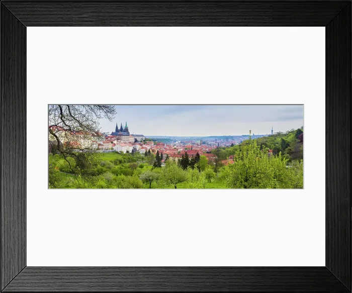 Framed Print : Panorama of Prague Castle and gardens of Petrin Hill, Prague, Czechia, Europe Framed Print : Panorama of Prague Castle and gardens of Petrin Hill, Prague, Czechia, Europe