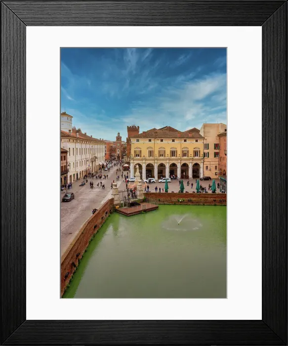 Framed Print : Piazza Savonarola and castle moat, Ferrara, Emilia Romagna, Italy, Europe Framed Print : Piazza Savonarola and castle moat, Ferrara, Emilia Romagna, Italy, Europe