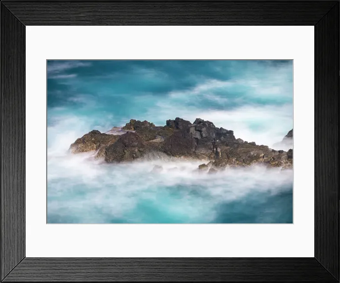 Framed Print : Aerial view of small rock island amongst waves, Madeira, Portugal, Atlantic, Europe Framed Print : Aerial view of small rock island amongst waves, Madeira, Portugal, Atlantic, Europe