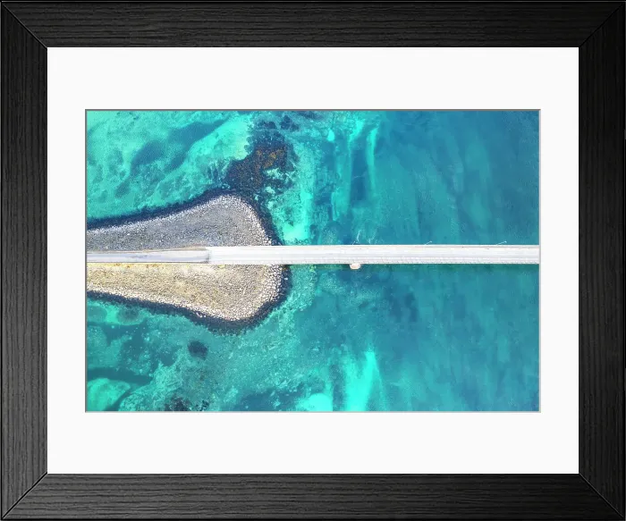 Framed Print : Aerial view of the bridge linking islands crossing the fjord with turquoise Arctic water, Flakstadburene, Fredvang, Lofoten Islands, Norway, Scandinavia, Europe Framed Print : Aerial view of the bridge linking islands crossing the fjord with turquoise Arctic water, Flakstadburene, Fredvang, Lofoten Islands, Norway, Scandinavia, Europe