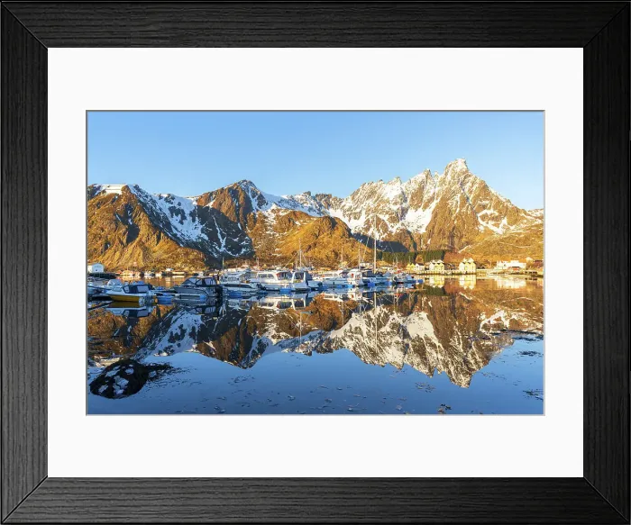 Framed Print : Morning view of the marina of Ballstad and reflection of mountains in the calm and frozen water, spring season, Ballstad, Vestvagoy, Lofoten Islands, Norway, Scandinavia, Europe Framed Print : Morning view of the marina of Ballstad and reflection of mountains in the calm and frozen water, spring season, Ballstad, Vestvagoy, Lofoten Islands, Norway, Scandinavia, Europe