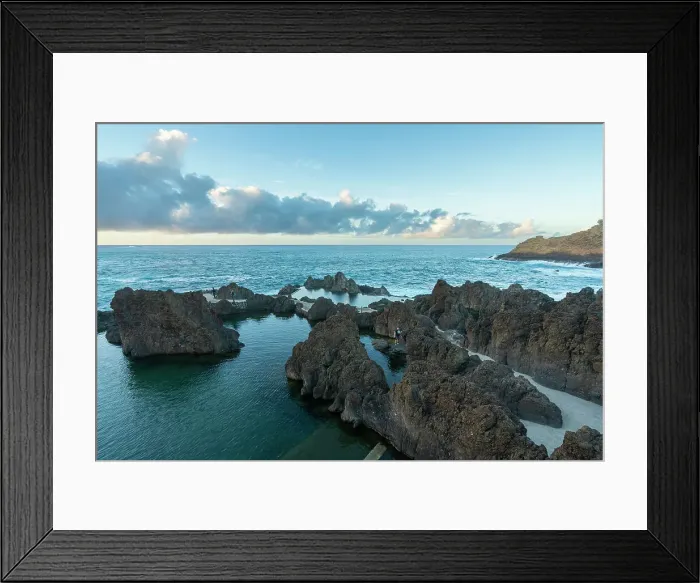Framed Print : Natural volcanic rock swimming pools at sunset, Porto Moniz, Madeira, Portugal, Atlantic, Europe Framed Print : Natural volcanic rock swimming pools at sunset, Porto Moniz, Madeira, Portugal, Atlantic, Europe