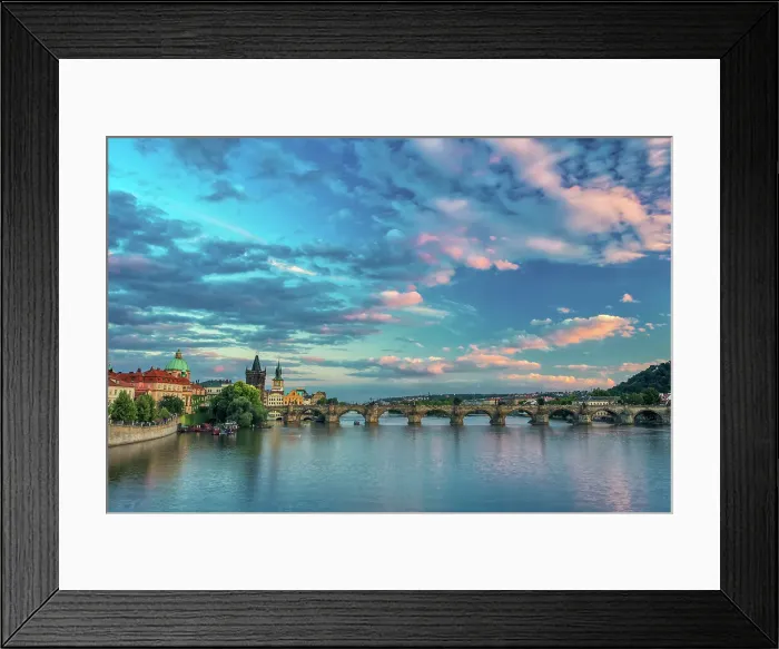 Framed Print : Charles Bridge, OId Town Bridge Tower and dome of St. Francis of Assisi Church by Vltava River at sunset, UNESCO World Heritage Site, Prague, Czech Republic (Czechia), Europe Framed Print : Charles Bridge, OId Town Bridge Tower and dome of St. Francis of Assisi Church by Vltava River at sunset, UNESCO World Heritage Site, Prague, Czech Republic (Czechia), Europe