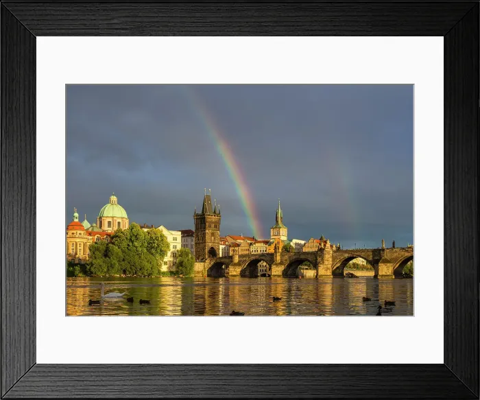 Framed Print : Rainbow above Charles Bridge at sunset, UNESCO World Heritage Site, Old Town, Prague, Czech Republic (Czechia), Europe Framed Print : Rainbow above Charles Bridge at sunset, UNESCO World Heritage Site, Old Town, Prague, Czech Republic (Czechia), Europe