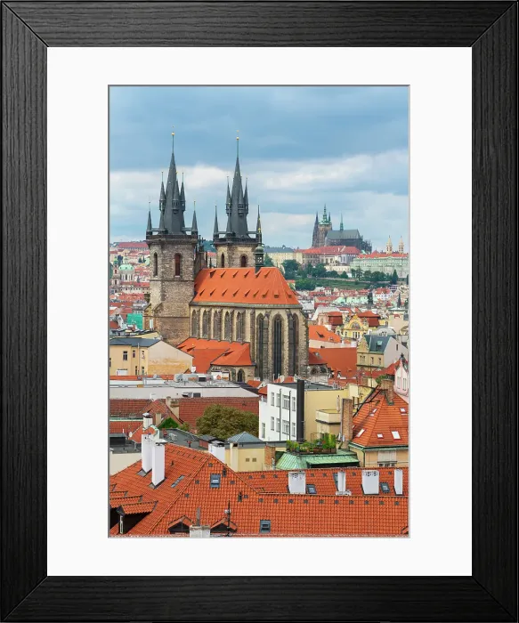 Framed Print : Church of Our Lady Before Tyn and Prague Castle as seen from Powder Tower, UNESCO World Heritage Site, Prague, Bohemia, Czech Republic (Czechia), Europe Framed Print : Church of Our Lady Before Tyn and Prague Castle as seen from Powder Tower, UNESCO World Heritage Site, Prague, Bohemia, Czech Republic (Czechia), Europe