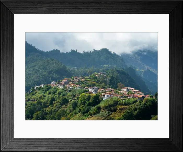 Framed Print : Houses on slope in Sao Roque do Faial in the mountains, Santana, Madeira, Portugal, Atlantic, Europe Framed Print : Houses on slope in Sao Roque do Faial in the mountains, Santana, Madeira, Portugal, Atlantic, Europe