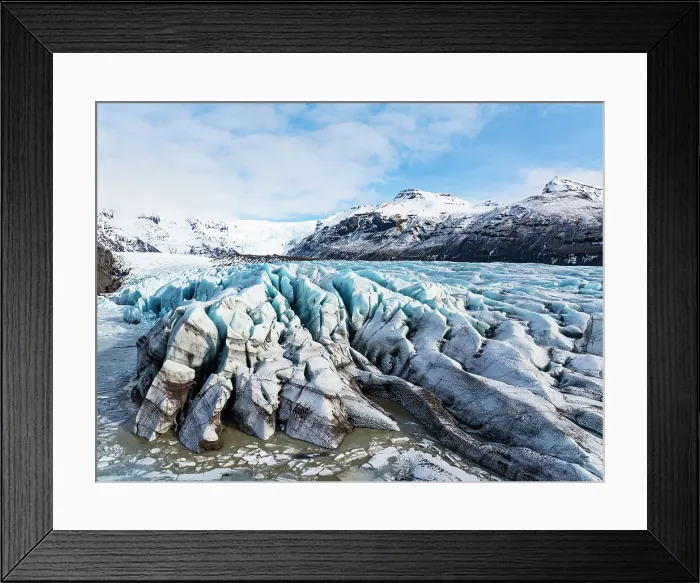 Framed Print : Aerial drone view of particular ice textures formed in the Svinafellsjokull glacier following global warming, Iceland, Polar Regions Framed Print : Aerial drone view of particular ice textures formed in the Svinafellsjokull glacier following global warming, Iceland, Polar Regions