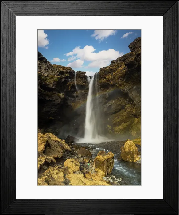 Framed Print : The beautiful and little-known Kvernufoss waterfall, taken on a sunny winter day, Iceland, Polar Regions Framed Print : The beautiful and little-known Kvernufoss waterfall, taken on a sunny winter day, Iceland, Polar Regions