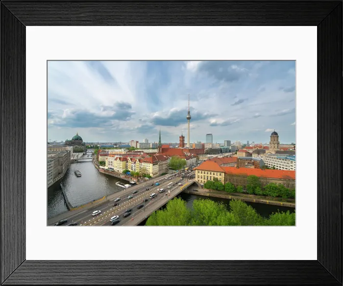 Framed Print : Berlin skyline with Berlin Cathedral, TV Tower and Spree River, Berlin, Germany, Europe