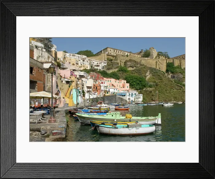 Framed Print : Harbour of Corricella, Procida Island, Campania region, Italy, Europe Framed Print : Harbour of Corricella, Procida Island, Campania region, Italy, Europe